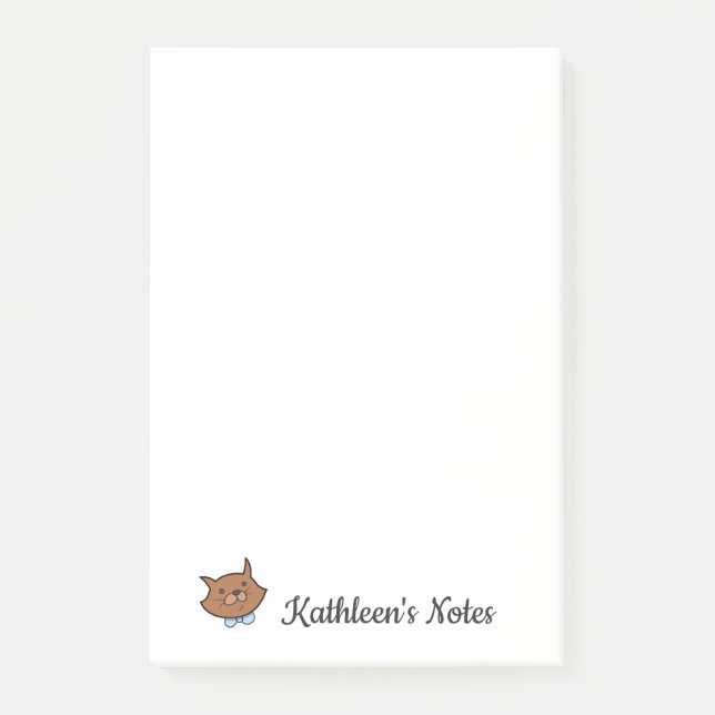 Kitty Cat Love Notes | Customize Text | Brown Cat (Front)