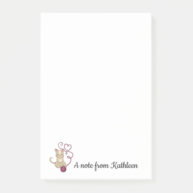 Kitty Cat Love Notes | Customize Text | Yarn (Front)