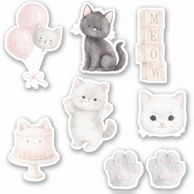 Kitty Cat Meow Cake Balloons Paws (Front)