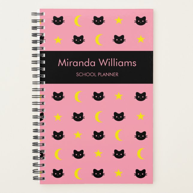 Kitty Cat Moon And Stars Planner (Front)