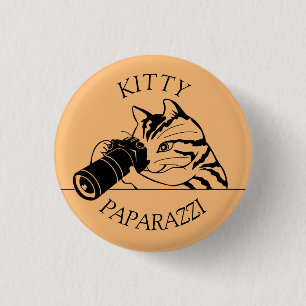 Kitty Cat Paparazzi -Photographer 1 Inch Round Button