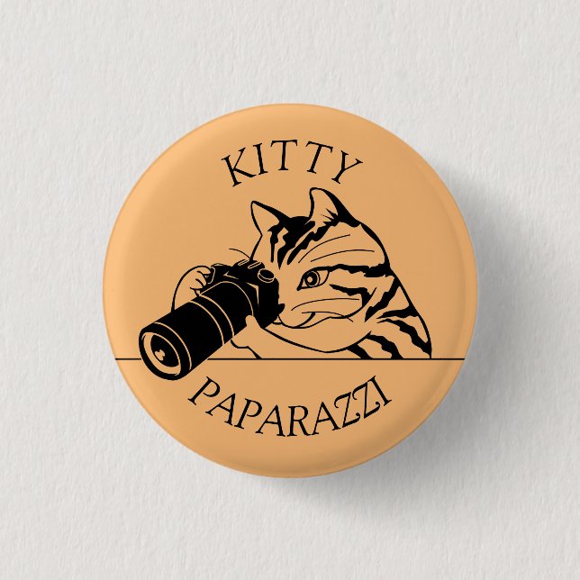 Kitty Cat Paparazzi -Photographer 1 Inch Round Button (Front)