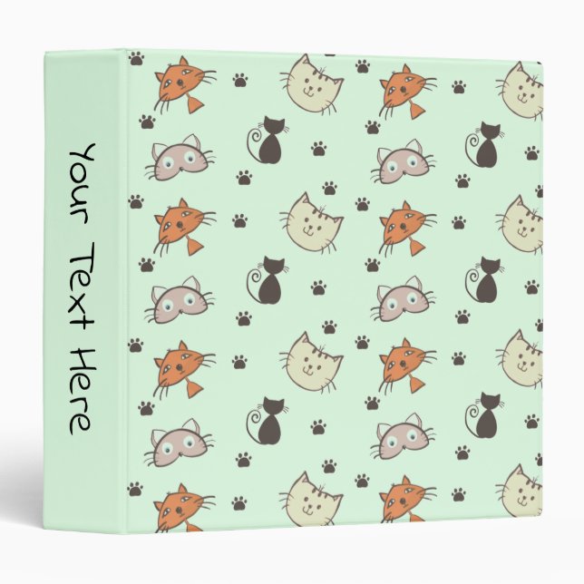 Kitty Cat Pattern Binder (Front/Spine)