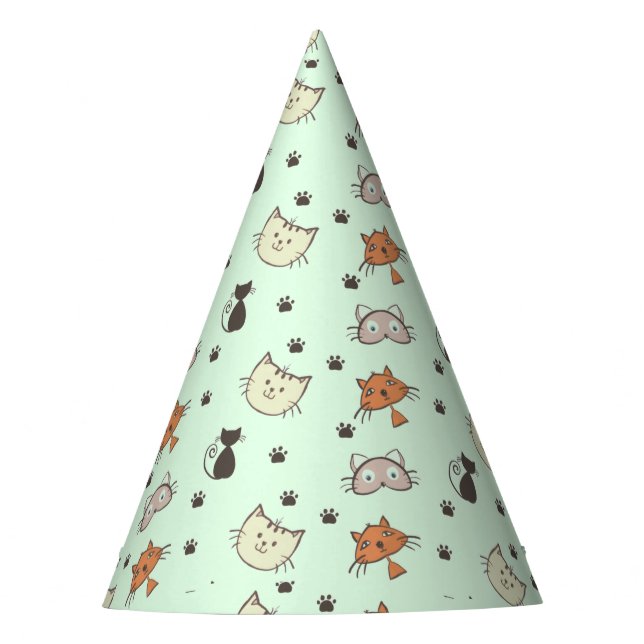 Kitty Cat Pattern Party Hat (Front)