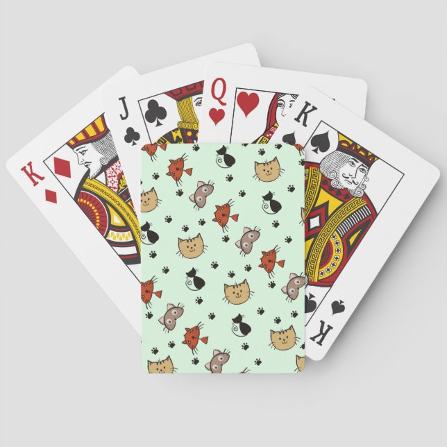 Kitty Cat Pattern Playing Cards (Back)