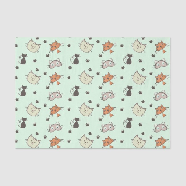 Kitty Cat Pattern Tissue Paper (Front)
