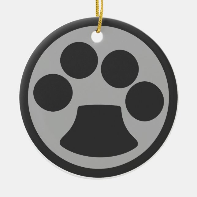 Kitty Cat Paw Print Ceramic Ornament (Front)