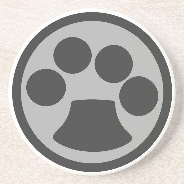 Kitty Cat Paw Print Coaster (Front)