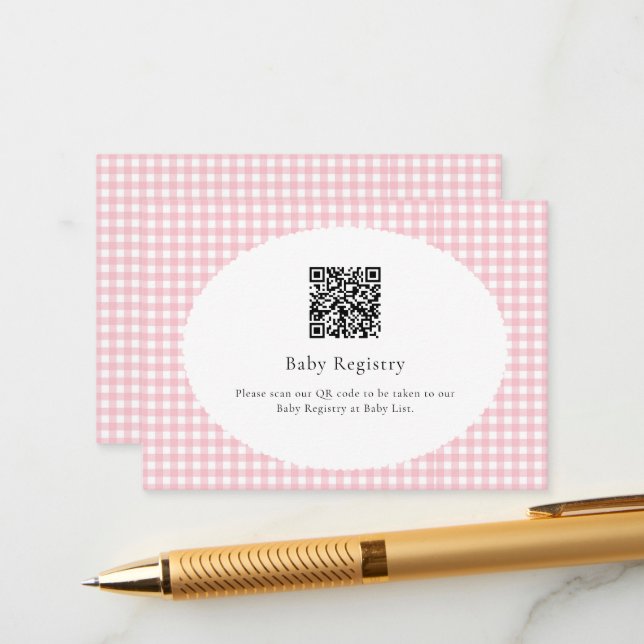 Kitty Cat Pink Purr-fect Baby Girl Baby Shower  Enclosure Card (Front/Back In Situ)