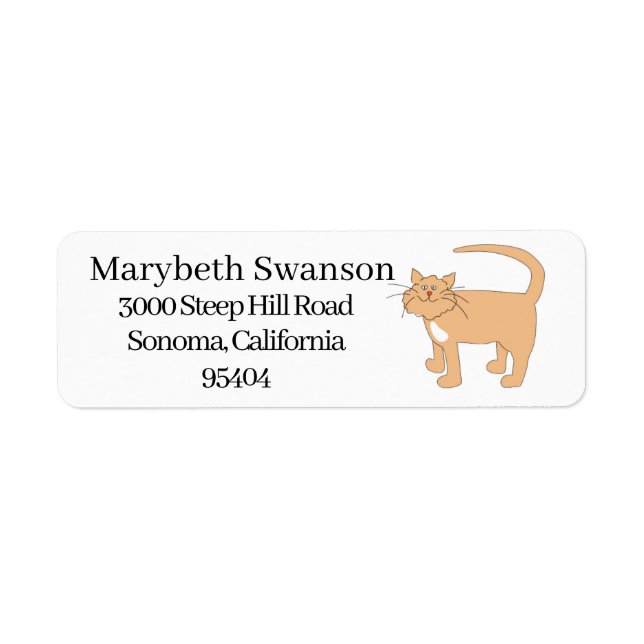 Kitty Cat Return Address Label (Front)