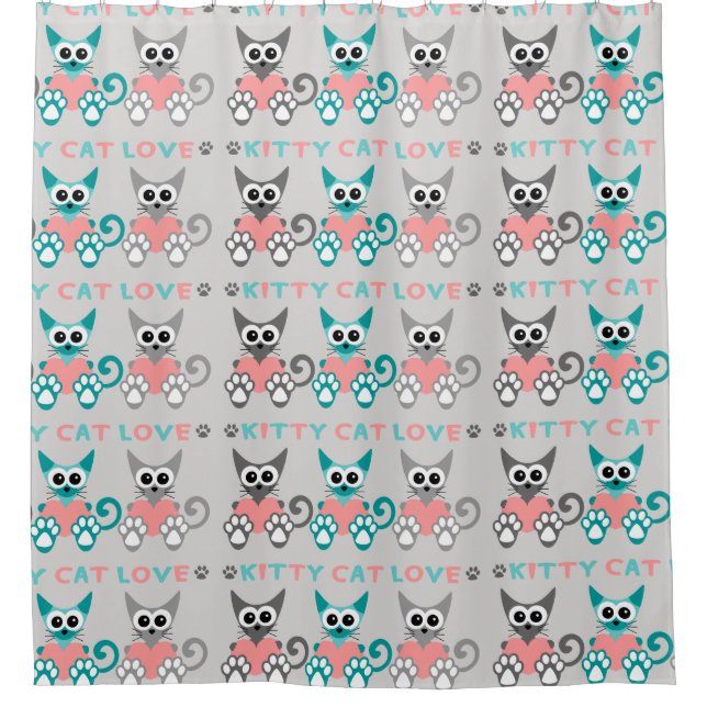 Kitty Cat Shower Curtain (Front)