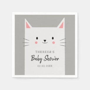 Kitty Cat Theme Baby Shower Cute Kitten Napkin