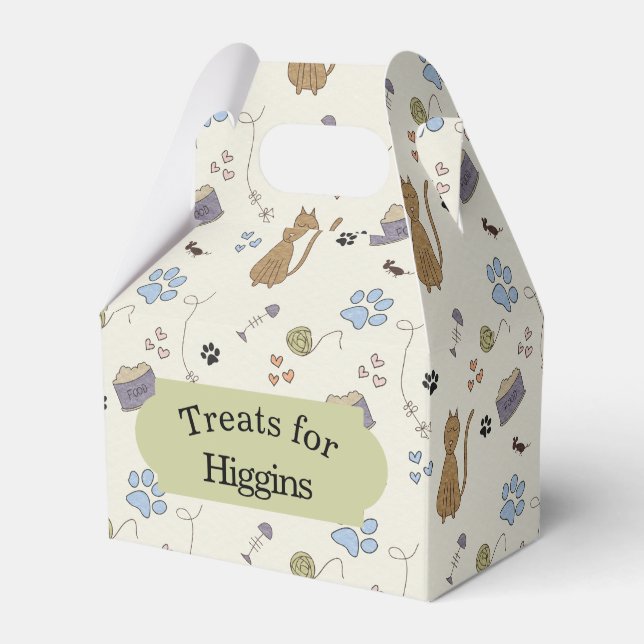 Kitty Cat Treats Favour Box (Front Side)