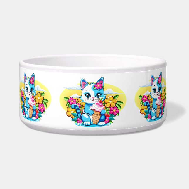 Kitty Cat with ice cream Summer Kawaii Character  (Front)