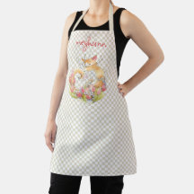 Kitty Cat with Tulips Personalized Watercolor