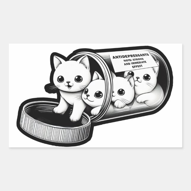Kitty Cats Antidepressants Sticker (Front)