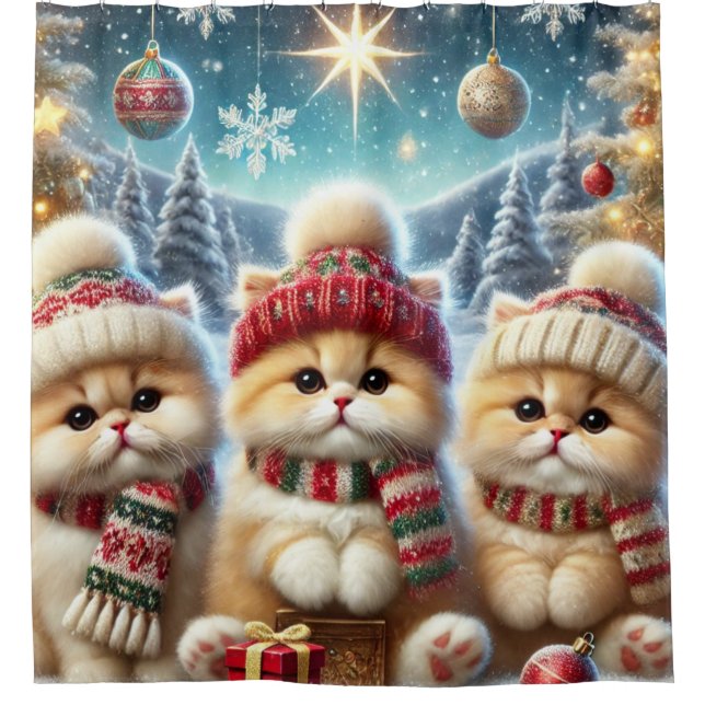 Kitty cats in festive Christmas decor and Snow (Front)