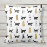 Kitty Cats in Gold and Black and White Marble Throw Pillow<br><div class="desc">This cool and chic faux printed gold and black and white marble patterned kitty cats are perfect for the trendy and stylish animal lover. Its modern and cute print is great for many gifts and occasions. Enjoy this contemporary and fashionable design for your next purchase; for your friends, your family,...</div>