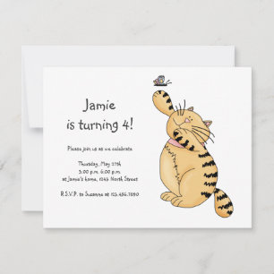 Kitty Cats · Kitty & Butterfly Invitation