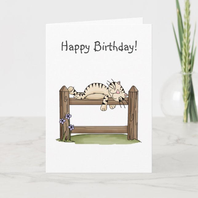 Kitty Cats · Kitty on Fence Card (Front)