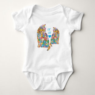 Kitty Cats Lil' Sis Heart Love Kittens Baby Bodysuit