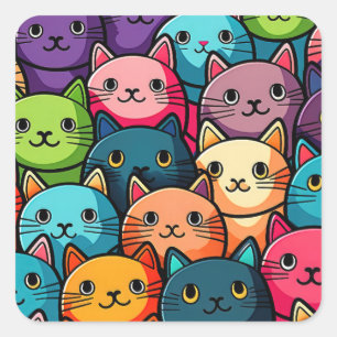 Kitty Cats Square Sticker