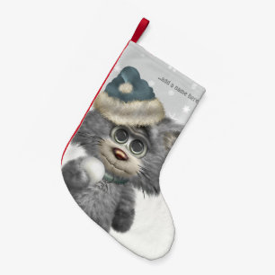 Kitty Cats Winter Wonderland Personalized Small Christmas Stocking