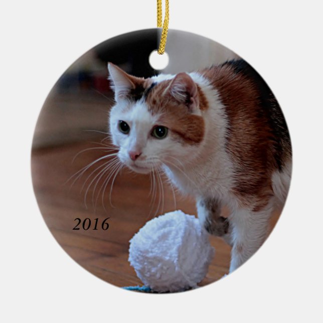 Kitty Ceramic Ornament (Front)