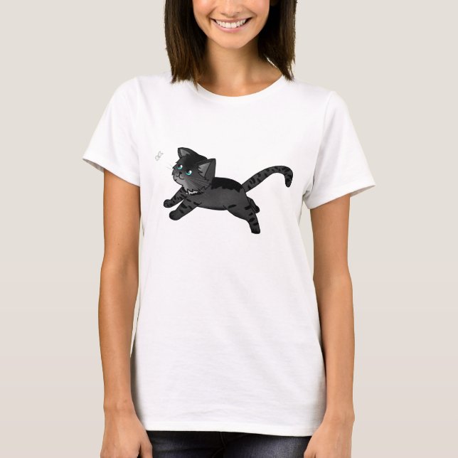 Kitty Chasing After A Moth T-Shirt (Front)