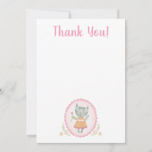 Kitty Chat rose mignon Carte de remerciements