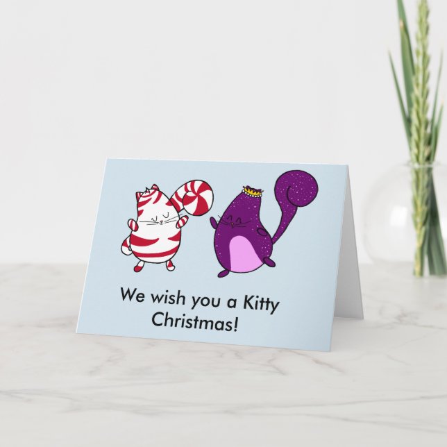 Kitty Christmas Blank Inside Cat Christmas Card (Front)