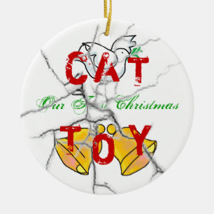 Kitty Christmas Ceramic Ornament