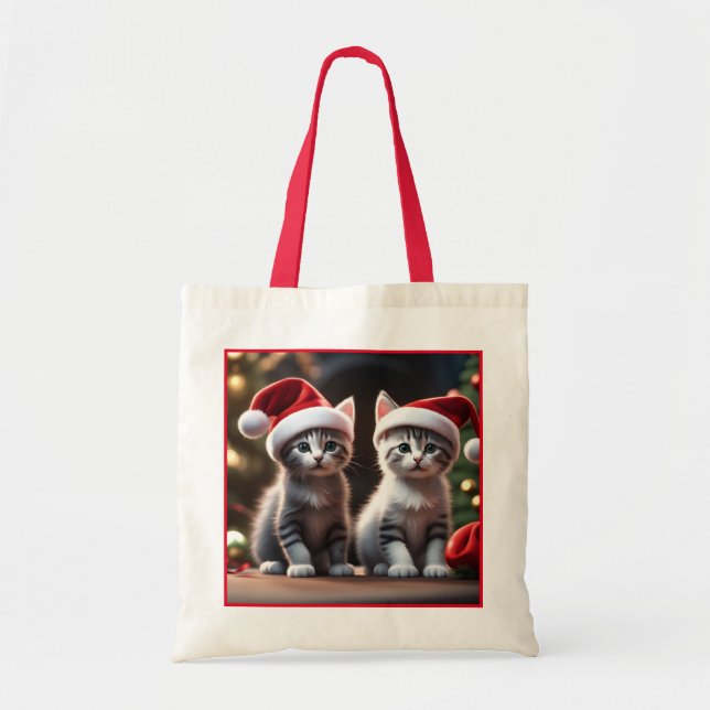 Kitty Christmas Tote Bag (Front)