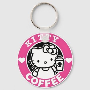 Kitty Coffee Logo Keychain