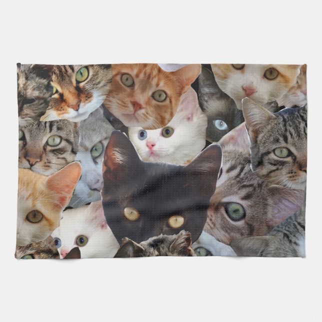 Kitty Collage Kitchen Towel (Horizontal)