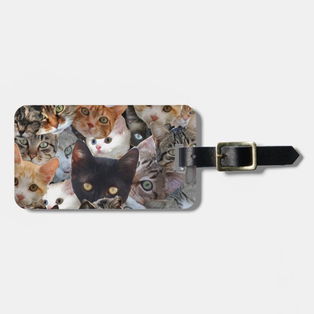 Kitty Collage Luggage Tag (Front Horizontal)
