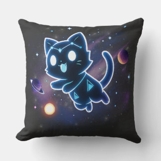 Kitty Constellation Celestial Cat Cosmos Space Throw Pillow
