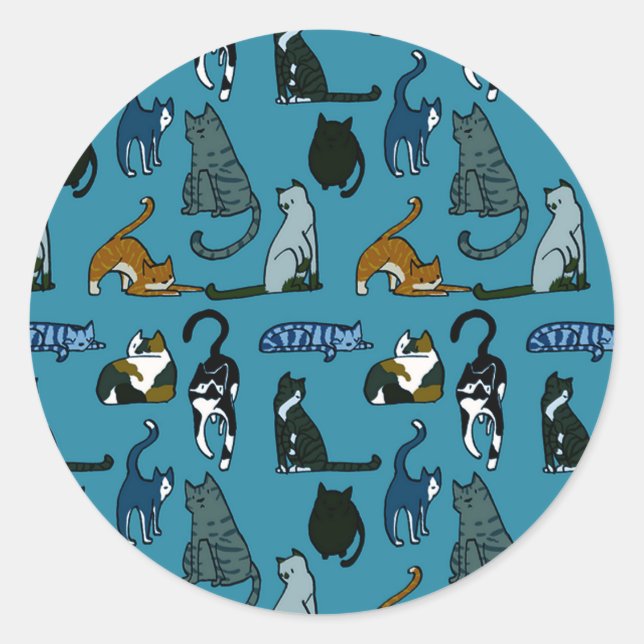 Kitty Corner Cat Pattern Stickers (Front)