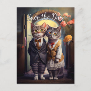 Kitty Couple - Save The Date Postcard