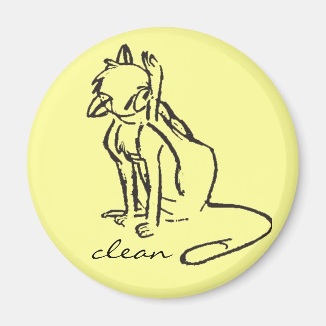 Kitty dishwasher magnet (Front)