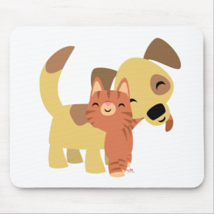 Kitty & Doggy cartoon mousepad