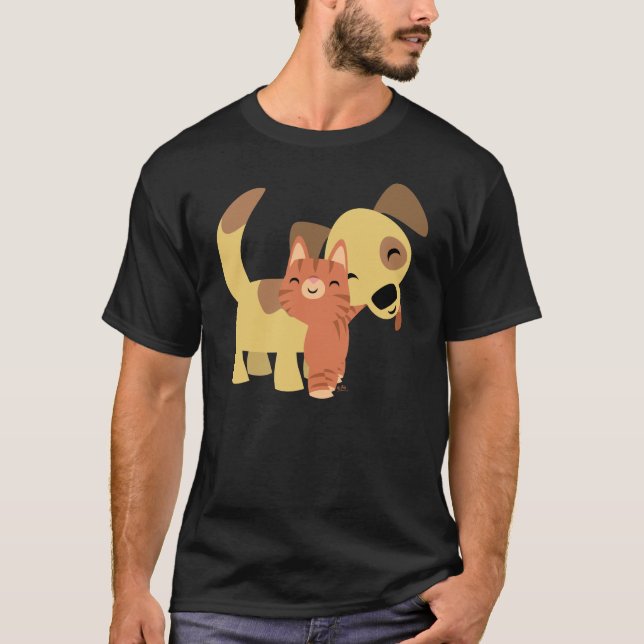 Kitty & Doggy cartoon T-shirt (Front)