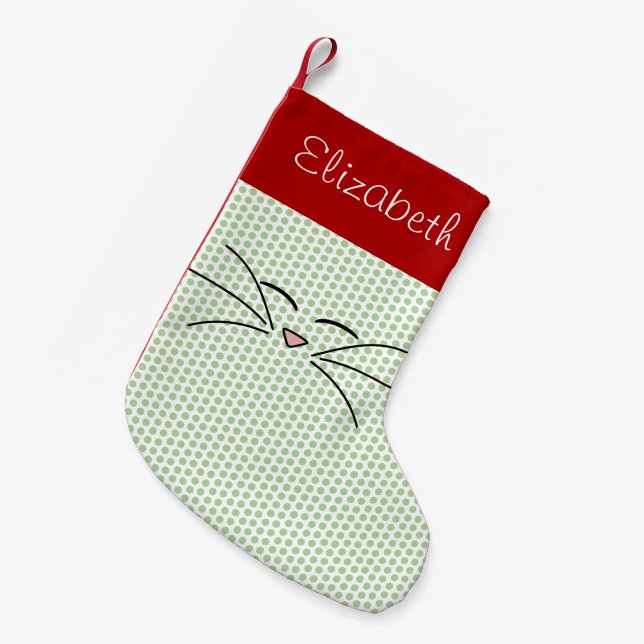 Kitty Face Personalized Stocking (Front (Hanging))