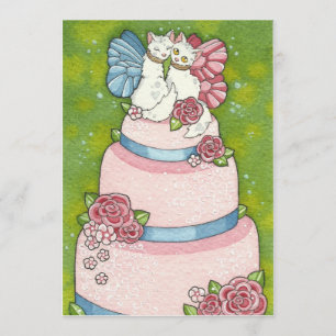 Kitty Fairy Wedding Cake Topper Invitation
