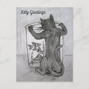 Kitty Goldfish Lover Cartes postales de chat perso