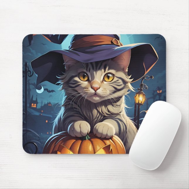 Kitty Halloween Mouse Pad (With Mouse)
