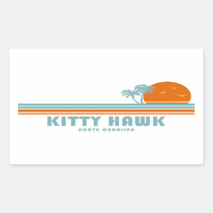 Kitty Hawk North Carolina Sun Palm Trees Sticker