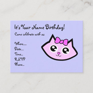 Kitty head Invitation d'anniversaire
