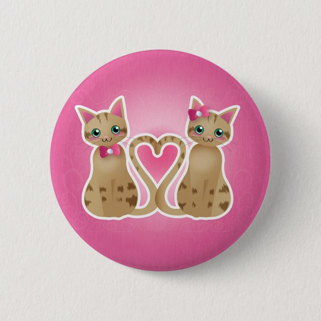 Kitty heart-ginger ver-button 2 inch round button (Front)