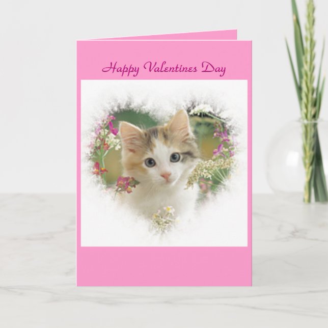 kitty heart valentines Day card (Front)